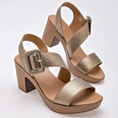 ZAPATILLA CASUAL TACON 7 CM MUJER Gilardi 4416 ORO