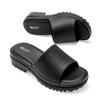 SANDALIA VERANO ABIERTO 5 CM MUJER Evalight SKTW450 NEGRO