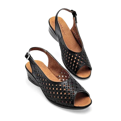SANDALIA CONFORT SEMIABIERTO 4 CM MUJER Mora Confort ELIZABETH NEGRO