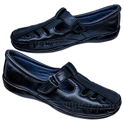 Zapato Piel Borrego Casual Pie Diabético Comodo Guante para Mujer. Negro, Hueso, Rojo y Azul.