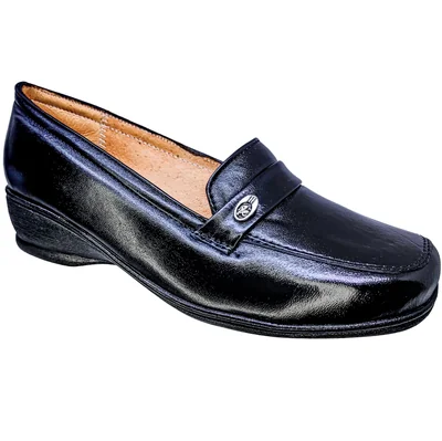 Zapato de Mujer en Piel Borrego para Pie Diabetico Cómodo Mocasin Casual Herraje.