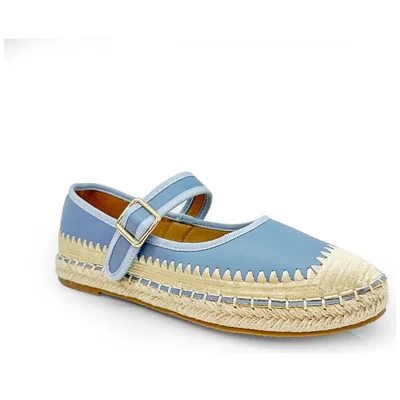 Balerina con Aplicación Yute Jeanious Azul Ajuste Correa para Mujer