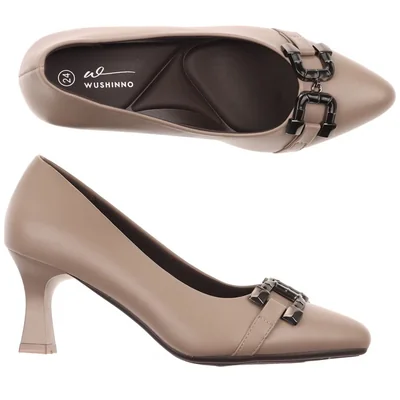 Balerina Flat Clásica Puntiaguda con Herraje Wushinno Mujer