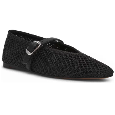 Balerina Efecto Tejido Steve Madden Negro con Hebilla para Mujer