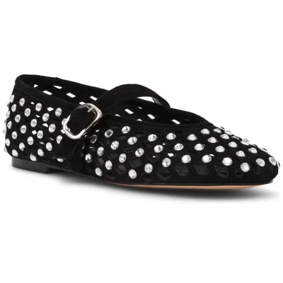 Balerina con Aplicación Pedrería Steve Madden Negro Ajuste Hebilla para Mujer
