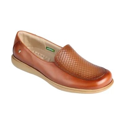 Mocasín Casual Confort 16 Hrs Café con Textura para Mujer