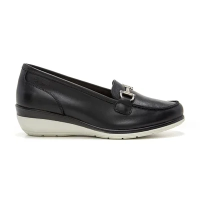 Mocasín Animal Print Vibora 24 Hrs Negro con Herraje para Mujer
