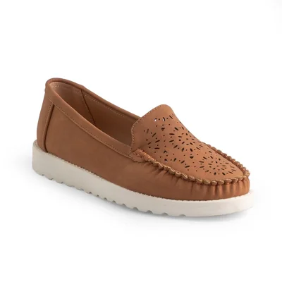 Mocasín Cuña con Diseño Emporium Café para Mujer