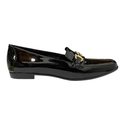 Mocasines negrosde Mujer Flats casuales de charol Selene