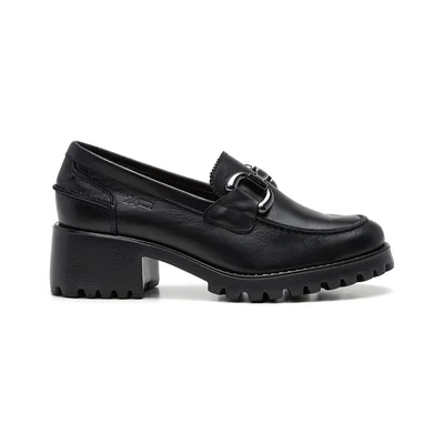 Mocasin Herraje Suela Dentada para Mujer, Color Negro 24 Hrs