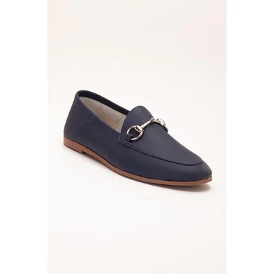 Penny - Mocasines Horsebit De Cuero Azul Marino