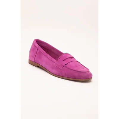 Dorothy - Mocasines de ante color fucsia