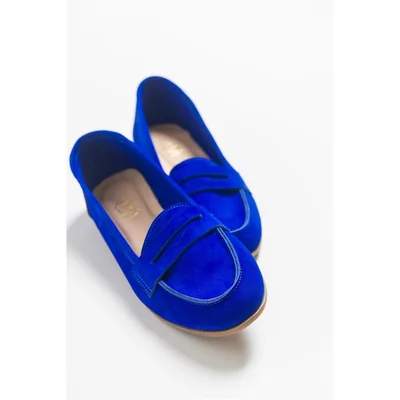 Dorothy - Mocasines de ante azul oscuro