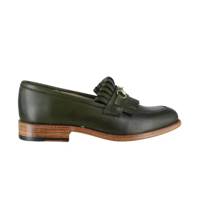 Zapato Estilo Moderno Dama Carlo Ronaldi 1022 Becerro Verde Suela Cuero Canto Natural Confort Diario