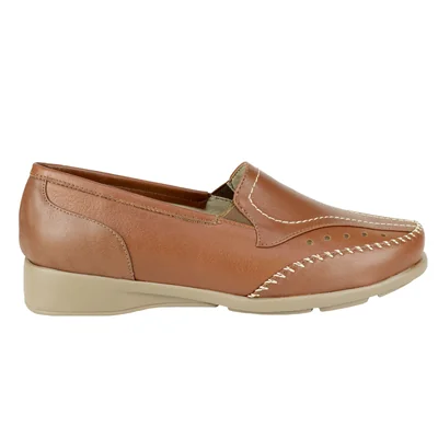 Mocasín Para Mujer Clásico Vestir Ludolfo Cota 13021 Brandy