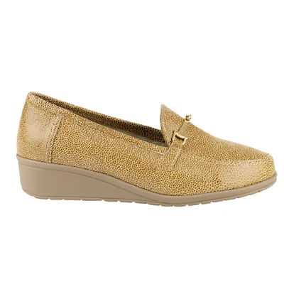 Zapato Mocasín Miel Para Mujer Capricho Vestir 6116 Ante +3cm