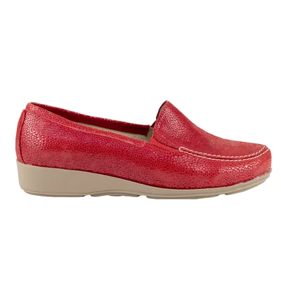 Mocasin Rojo Para Mujer Vestir Capricho 007 Confort Clásico