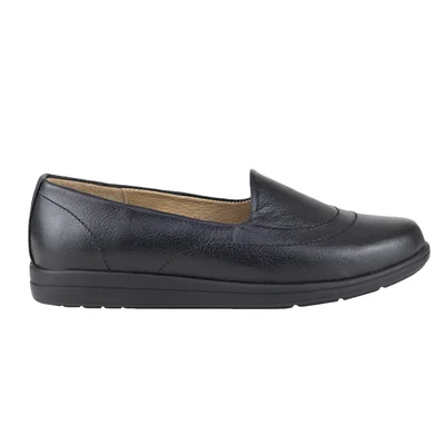 Mocasin Negro Ancho Para Mujer Capricho 72034 Casual Confort