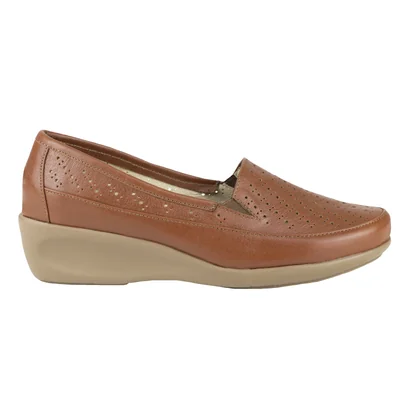 Zapato Mocasín De Mujer Ludolfo Cota 20077 Brandy Semivestir