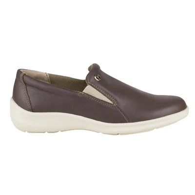 Mocasin Slip On Mujer Verde Tabaco 7298 Café Acolchado Vesti
