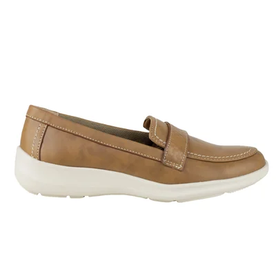 Mocasín Mujer Loafer Verde Tabaco 7297 Tan Vestir Acolchado