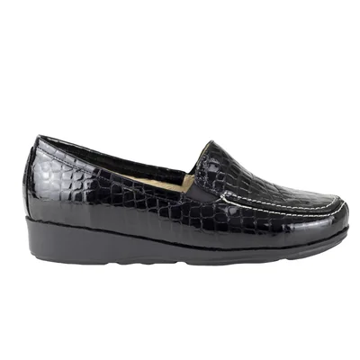 Mocasín Negro Para Mujer Clásico Capricho Comodo 007 Confort