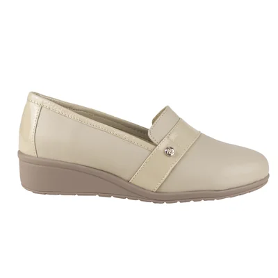 Zapato Slip On Mujer Capricho 6278 Hueso Confort Antishock