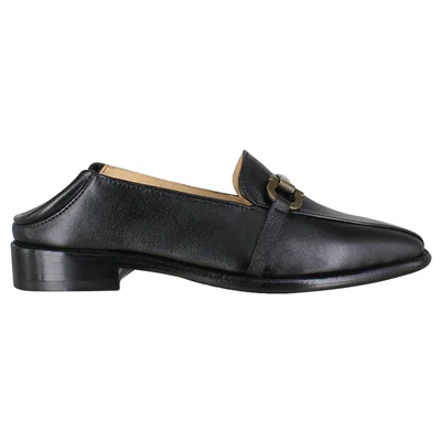 Zapato Vestir Elegante Dama Carlo Ronaldi 1204 Mestizo Liso Negro Cuero Cómodo Casual
