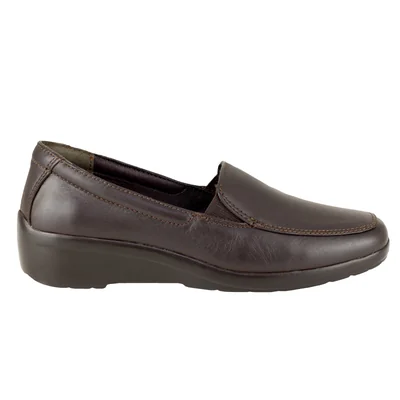 Zapato Mocasin Café Para Mujer Acolchado Verde Tabaco 7264.