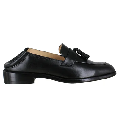 Zapato Mocasin Elegante Dama Carlo Ronaldi 1004 Mestizo Negro Cuero Acabado Auténtico