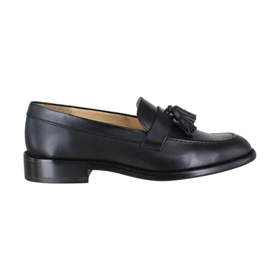 Zapato Mocasín Vestir Dama Carlo Ronaldi 1095-B Becerro Negro Cuero Casual Diseño