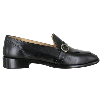 Zapato Estilo Casual Mocasin Dama Carlo Ronaldi 1202 Becerro Negro Cuero Cómodo Elegante