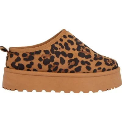 Pantufla para mujer, animal print, con plataforma, cómoda, color café, marca Love to Lounge 1173713