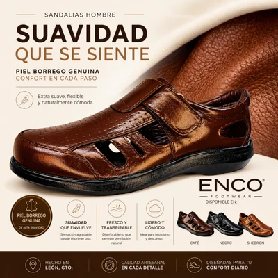 Huarache Hombre Piel Borrego Pie Diabetico Descanso Confort