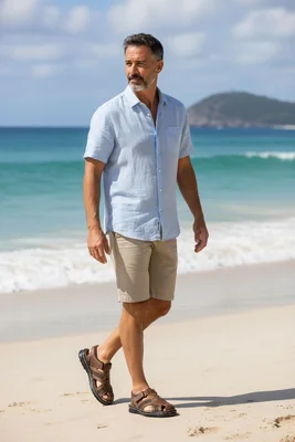 Sandalia casual para hombre con cierre de velcro