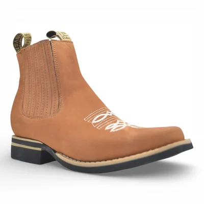 Botin Vaquero Para Caballero Tipo Rodeo 100% Piel Frayeri Miel