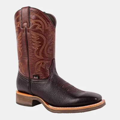 Botas Justin Hombre Vaqueras Piel Vulcano Cherry Jb5390 Cafe Vulcano Cherry