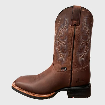Botas Justin Hombre Vaqueras Piel Jb5574 Café