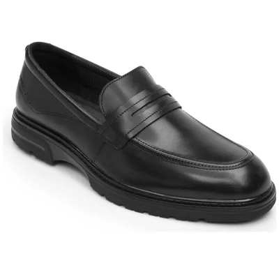 Mocasín en Piel con Antifaz Flexi Negro para Hombre