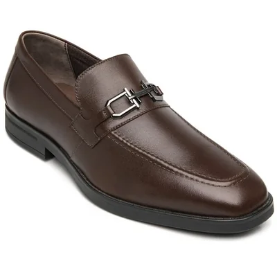 Mocasín en Piel Flexi Café con Herraje para Hombre