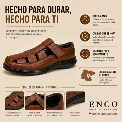 Huarache Hombre Piel Borrego Pie Diabetico Comodo Descanso Confort Sandalia