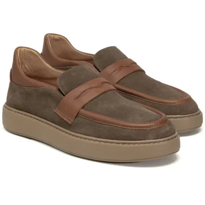 Mocasín Casual en Piel Duque Di Galliano Café para Hombre