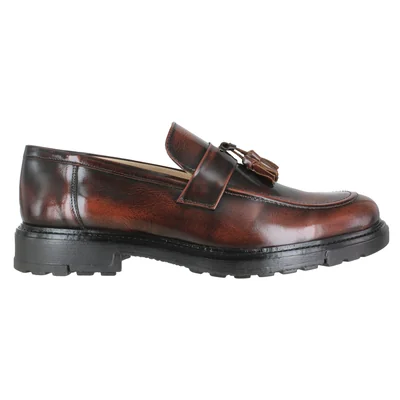 Zapato Mocasín Elegante Caballero Carlo Ronaldi 8013 Camaleón Café Suela TR Formal Vestir