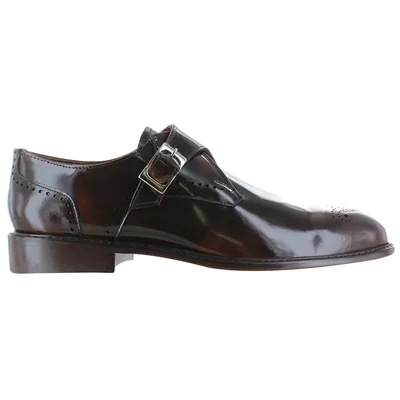 Zapato Vestir Formal Hombre Enzo Frini 717 Camaleón Café Cuero Hebilla Elegante