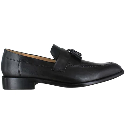 Zapato Vestir Mocasín Hombre Carlo Ronaldi 1095-B Becerro Negro Cuero Casual Diseño Sofisticado