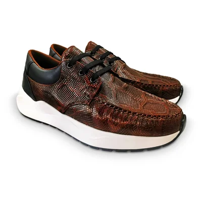 Sneakers Trainers Tenis Alaska Casual Hombre Randem Cobra Caoba Grabado