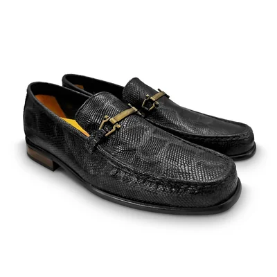 Mocasin Snipe Casual Hombre Randem Cobra Negro Sombra Grabado
