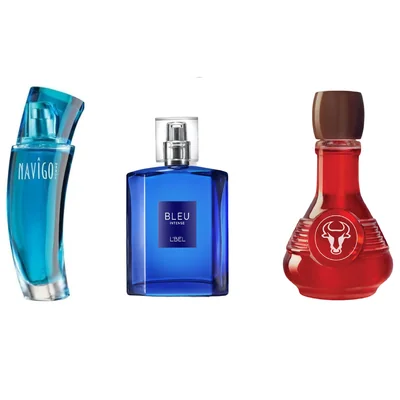 Set de Fragancias - Navigo jafra, Bleu Intense L'Bel y wild country rojo de avon