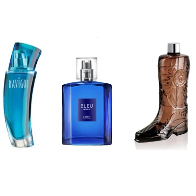 Set de fragancias masculinas - Navigo jafra, Bleu Intense L'Bel y bota wild country cafe avon