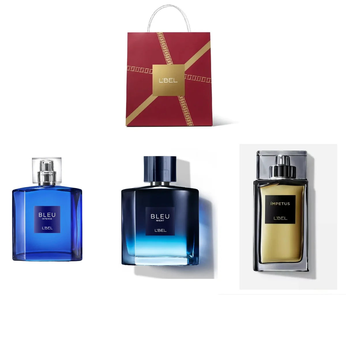 Set de Perfumes L'BEL - Bleu Intense, Bleu Night e Impetus